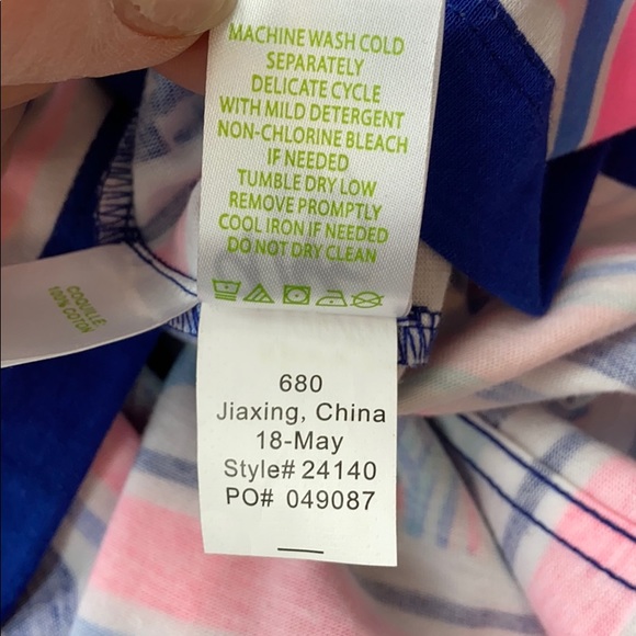 Lilly Pulitzer Beacon Jersey Knit Fish Striped Shift T-shirt Dress, XS - Picture 8 of 8